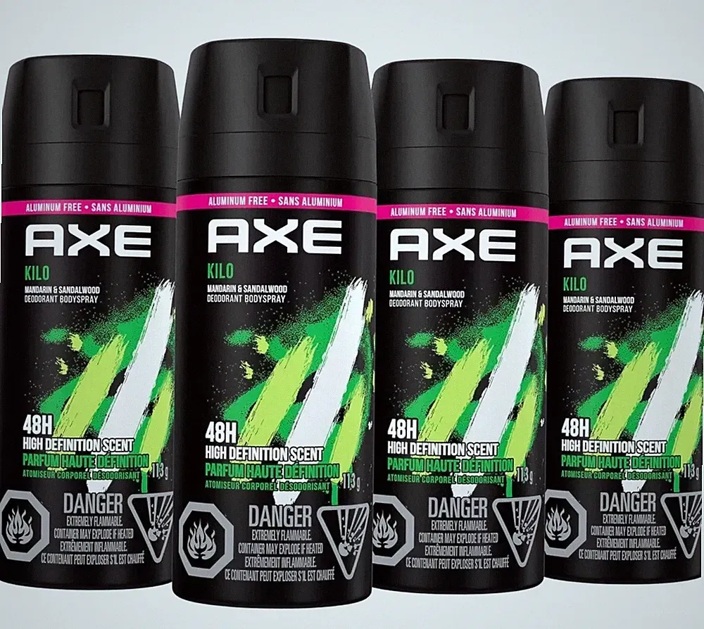 4x Lot AXE Kilo Deodorant Body Spray 4oz Discontinued Scent Mandarin& Sandalwood