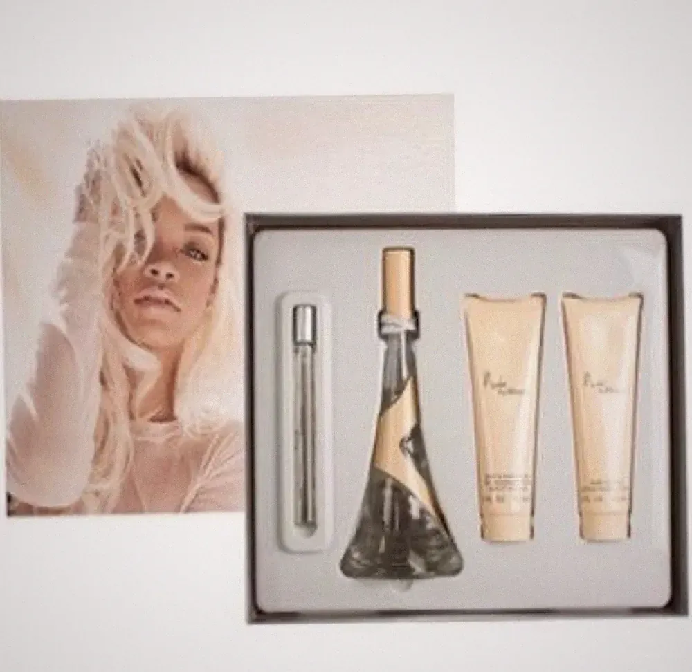 NUDE by Rihanna 4 Pc GIFT SET .34+ 3.4oz 100ml EDP Perfume Lotion Gel Rough Box